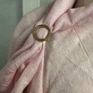 Vintage Tana West Germany Signed Scarf Clip Rings Gold Toned Accessory